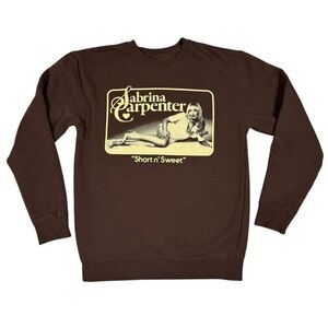 Sabrina Carpenter Short n’ Sweet Tour Sweatshirt Crewneck Brown